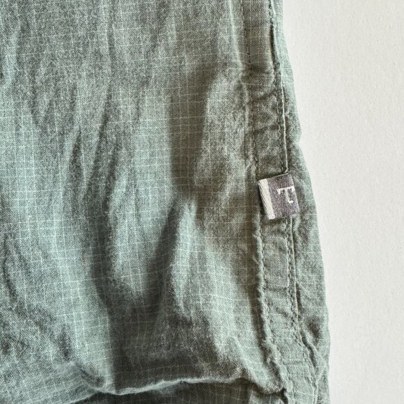 Toad & Co Shirt Mens Med Airbrush Short Sleeve Organic Cotton Casual Green Check - Picture 7 of 12